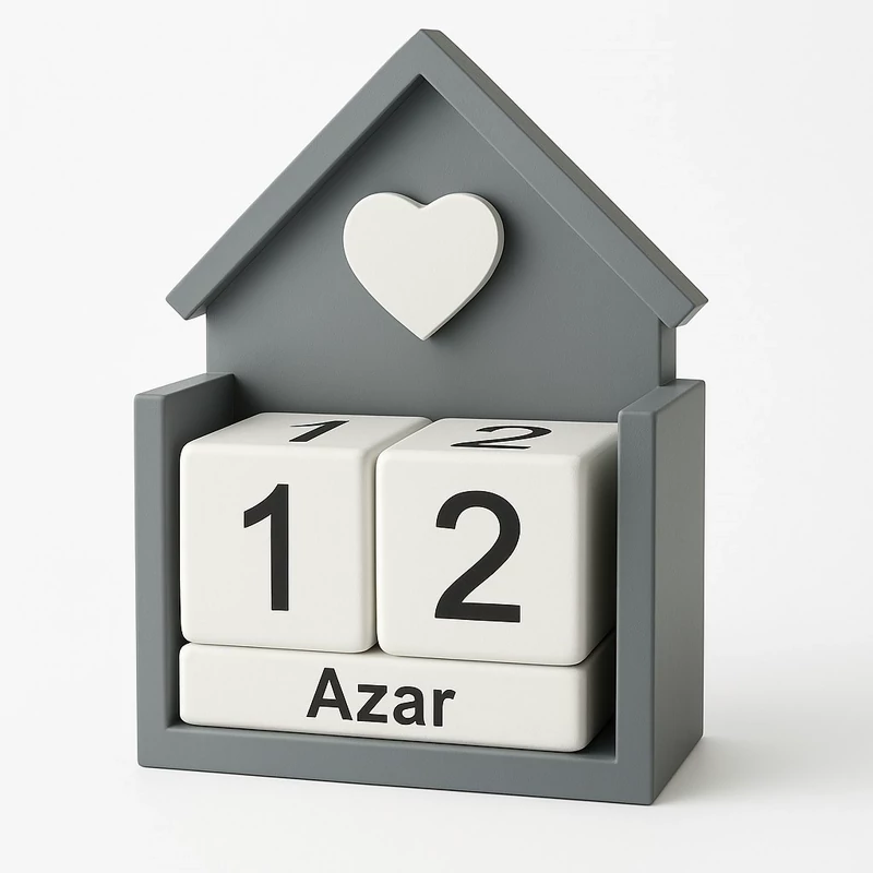 تقویم چوبی مدل خانه قلبی