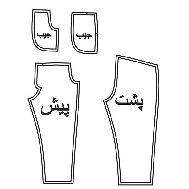 الگو خیاطی شلوار اسلش مردانه متد ترک سایز 40 تا 46 مدل تجاری