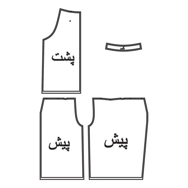 الگو خیاطی دامن شلواری زنانه متد مولر سایز 36 تا 52 کد 01 مجموعه 9 عددی