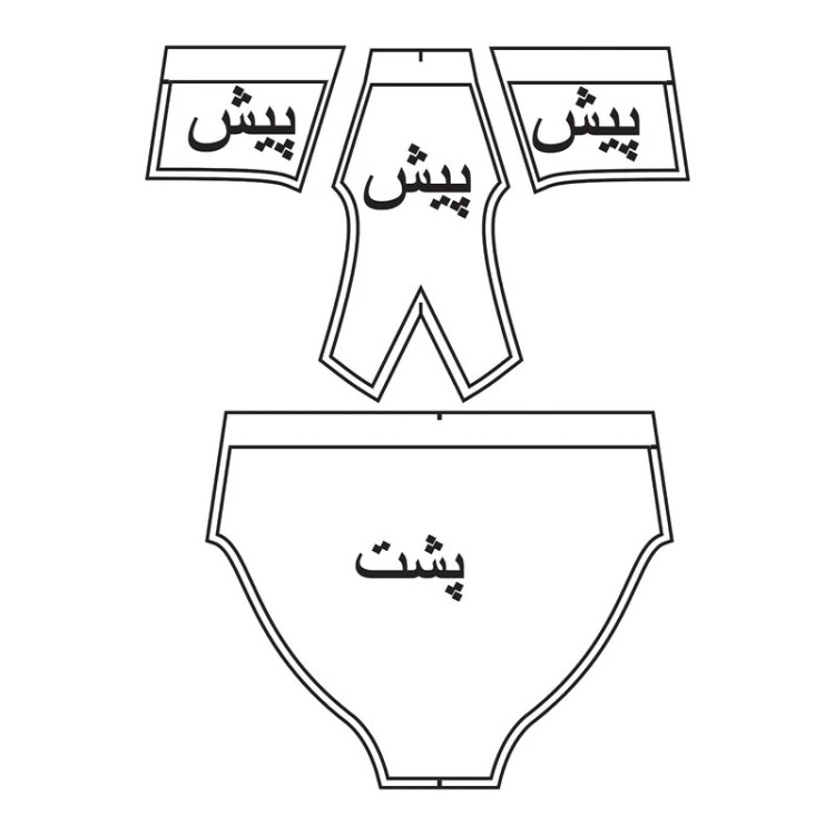 الگو خیاطی شورت مردانه متد مولر سایز 40 تا 50 مدل اسلیپ
