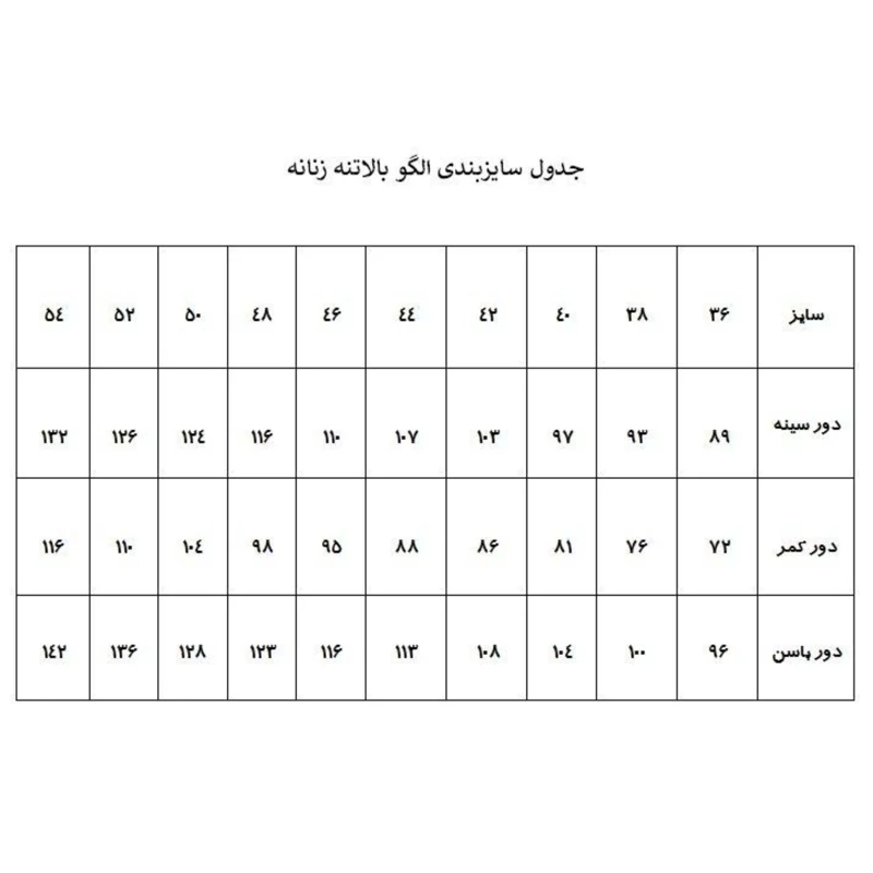 الگو آماده خیاطی بالاتنه و آستین زنانه متد ABM از سایز 36 تا 54 بسته 12 عددی