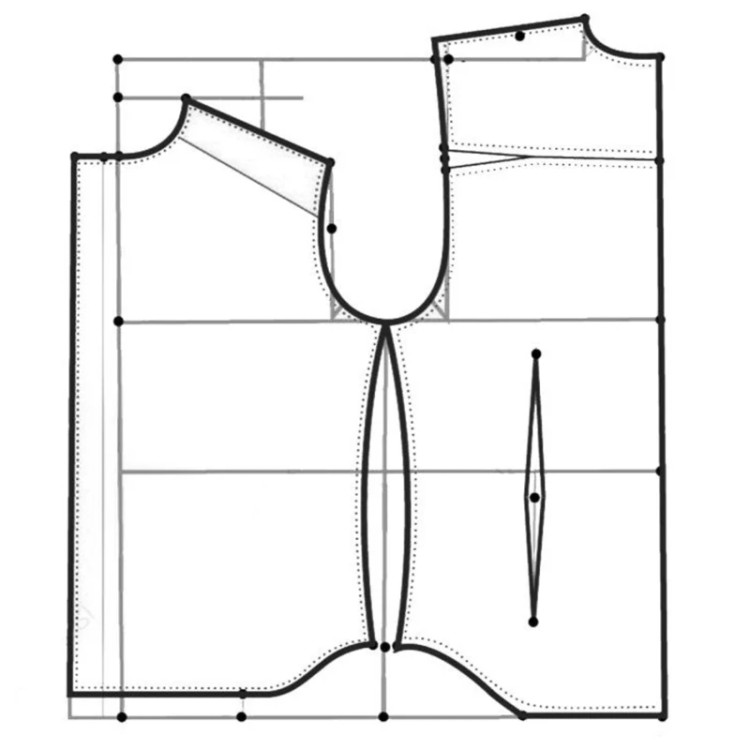الگو آماده خیاطی پیراهن مردانه متد ترک سایزهای M-L-XL-XXL مجموعه 4 عددی