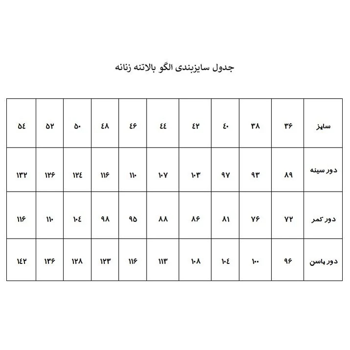 الگو آماده خیاطی بالاتنه و آستین زنانه متد ABM از سایز 36 تا 54 بسته 12 عددیمدل 1