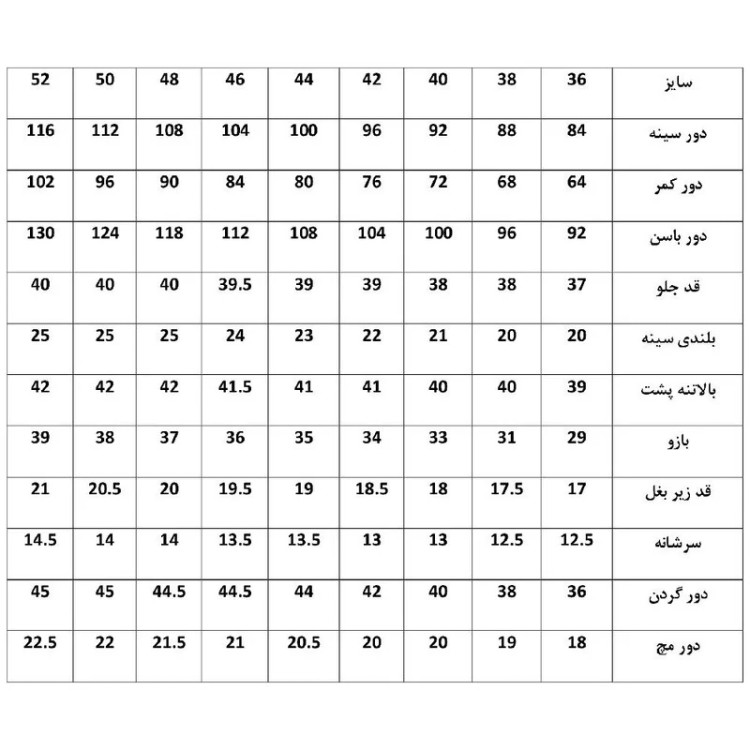 الگو خیاطی بالاتنه و آستین زنانه متد ترک کد 3 سایز 36 تا 52 مجموعه 9 عددی
