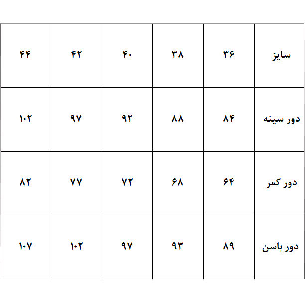 الگو بالا تنه و آستین مدل مولر سایز 38